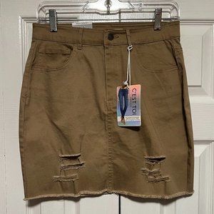 C'est Toi Distressed Denim Collection Mini Skirt - New with Tags